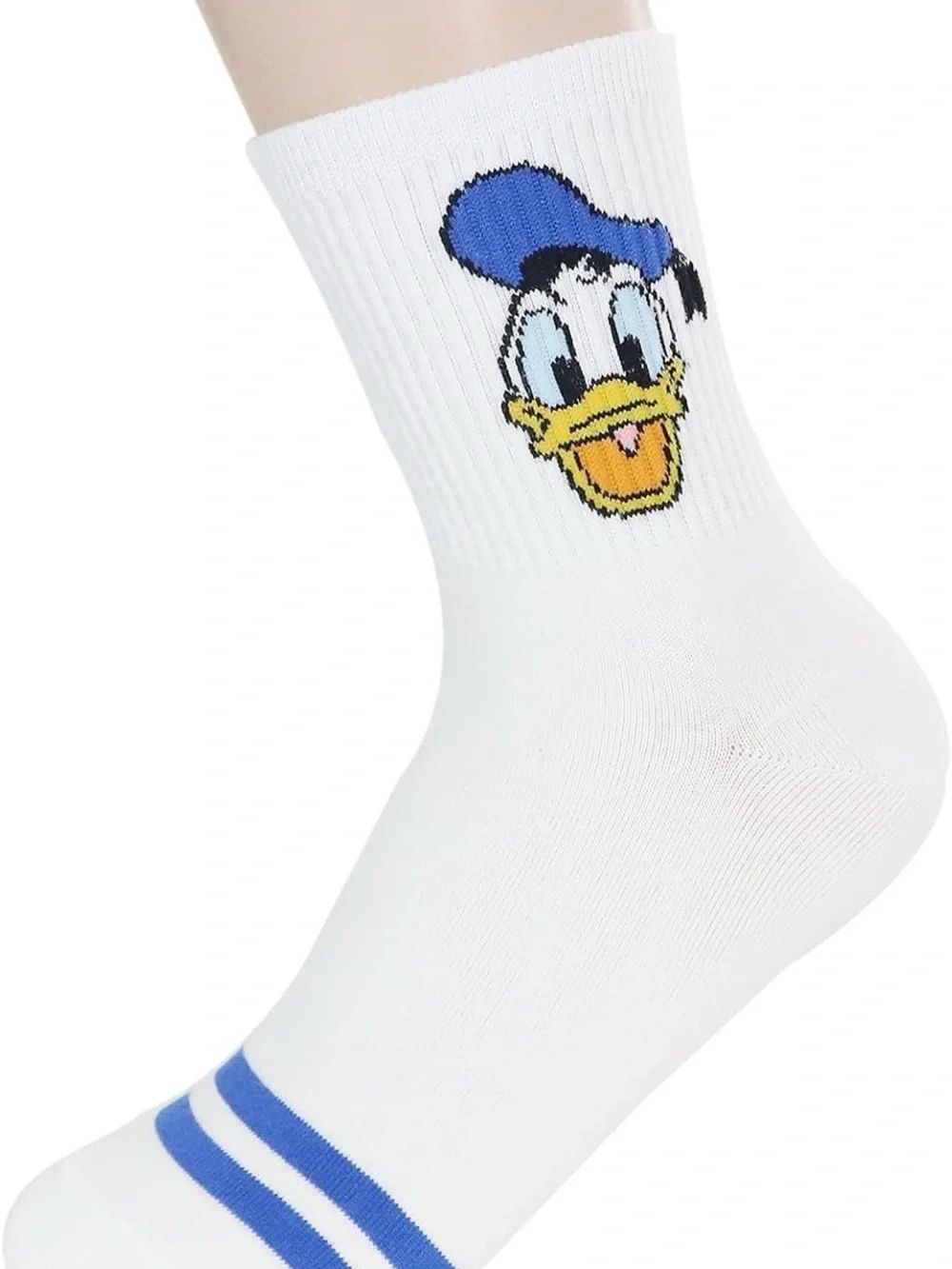New White Donald Duck Crew Socks - Women